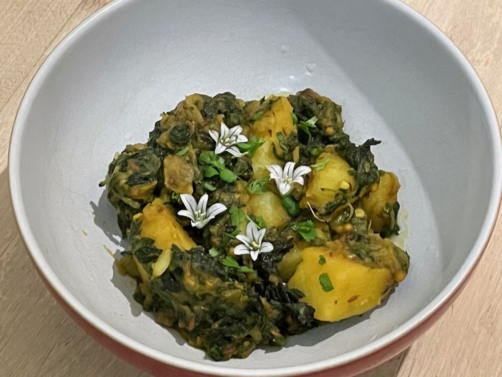 nettle and potato curry